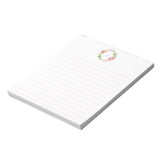 Roze Waterverf Flowers Vrijgezellenfeest Aangepast Notitieblok (Linkerzijde)