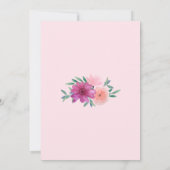 Roze Waterverf Flowers Vrijgezellenfeest Kaart (Achterkant)