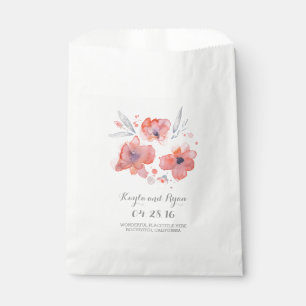 Roze Waterverf Flowers Weddenschap Bedankzakje