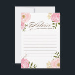 Roze Waterverf Flowers Wedding Advice Kaart<br><div class="desc">Een grillige "Advice for the brude and groom"-kaart met roze waterverf pinda's en rozen. Dit zal perfect zijn voor de lente en het baby shower "Het is een meisje". Een passende uitnodiging en accessoires van het baby shower zijn beschikbaar.</div>