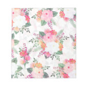 Roze Waterverf Flowers White Design Notitieblok (Voorkant)