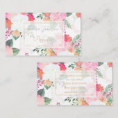 Roze Waterverf Flowers White Design Visitekaartje (Voorkant / Achterkant)