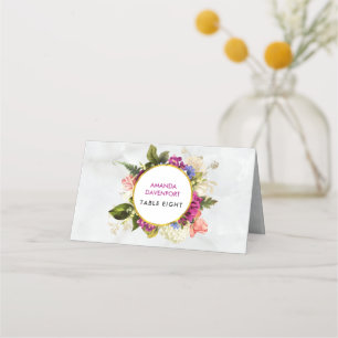 roze Waterverf Flowersl Weddenschappen Plaatskaartje