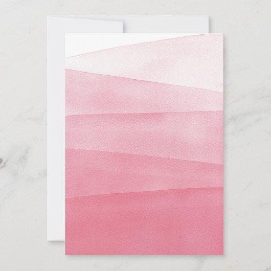 Roze Waterverf Foto Collage Afstuderen Aankondiging (Achterkant)