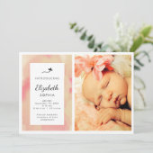 Roze Waterverf Fotomeisje - Aankondiging van geboo (Staand voorkant)