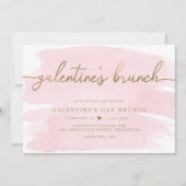 Roze Waterverf Galentine's Day Brunch Invitation Kaart (Voorkant)