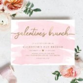Roze Waterverf Galentine's Day Brunch Invitation Kaart