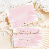 Roze Waterverf Galentine's Day Dinner Invitation Kaart