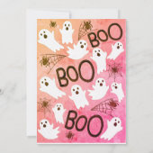 ROZE WATERVERF GEEST HALLOWEEN VERJAARDAGSFEEST KAART (Achterkant)