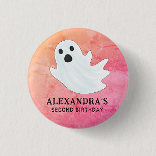 ROZE WATERVERF GEEST HALLOWEEN VERJAARDAGSFEEST RONDE BUTTON 3,2 CM