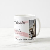 Roze Waterverf Gefeliciteerd Afstuderen 2 Foto Koffiemok (Voorkant rechts)