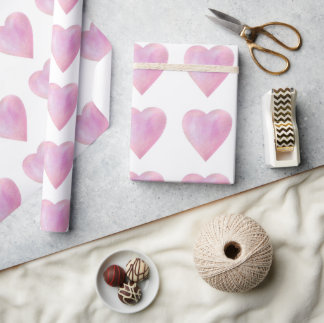 Roze Waterverf Gehoorzaam Baby Girl Baby shower Cadeaupapier
