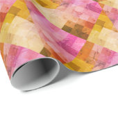 Roze Waterverf geometrisch patroon Cadeaupapier (Rol Hoek)