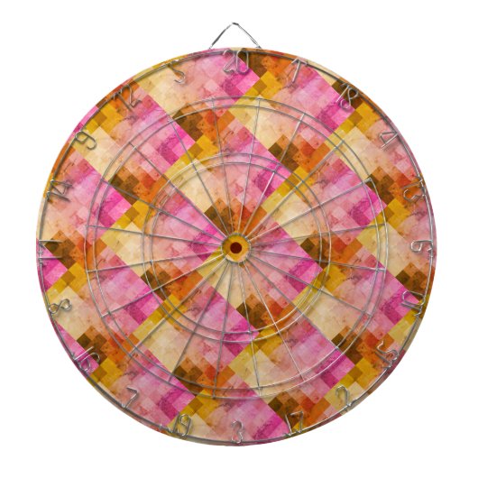 Roze Waterverf geometrisch patroon Dartbord (Voorkant)