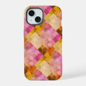 Roze Waterverf geometrisch patroon iPhone 15 Case (Achterkant)