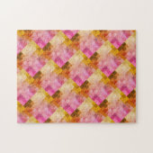 Roze Waterverf geometrisch patroon Legpuzzel (Horizontaal)