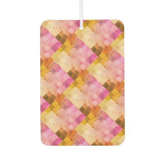 Roze Waterverf geometrisch patroon Luchtverfrisser (Voorkant)