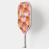 Roze Waterverf geometrisch patroon Pickleball Paddle (Links)