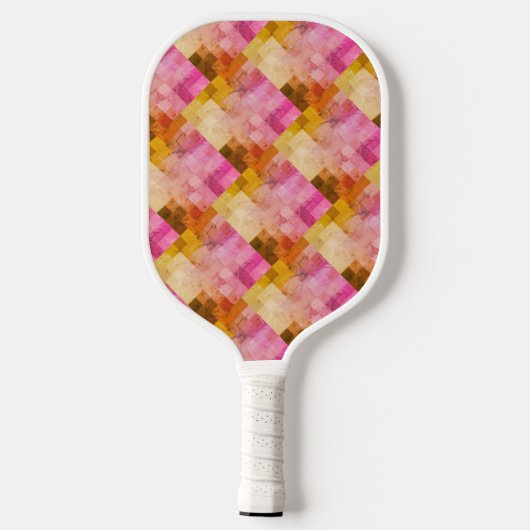 Roze Waterverf geometrisch patroon Pickleball Paddle (Achterkant)