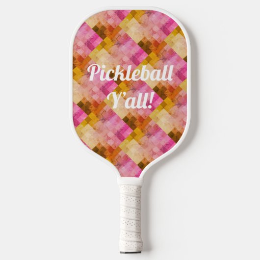 Roze Waterverf geometrisch patroon Pickleball Paddle (Voorkant)
