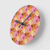 Roze Waterverf geometrisch patroon Ronde Klok (Hoek)