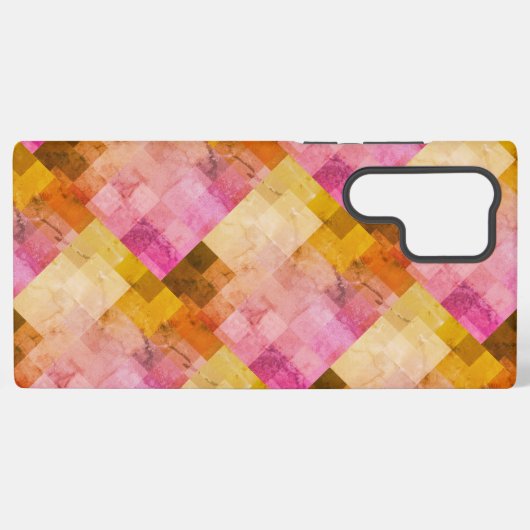 Roze Waterverf geometrisch patroon Samsung Galaxy Hoesje (Achterkant horizontaal)