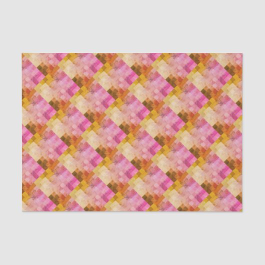 Roze Waterverf geometrisch patroon Tissuepapier (Voorkant)