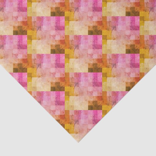 Roze Waterverf geometrisch patroon Tissuepapier (Detail)