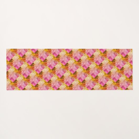 Roze Waterverf geometrisch patroon Yogamat (Achterkant (horizontaal))
