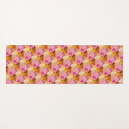 Roze Waterverf geometrisch patroon Yogamat (Voorkant (horizontaal))