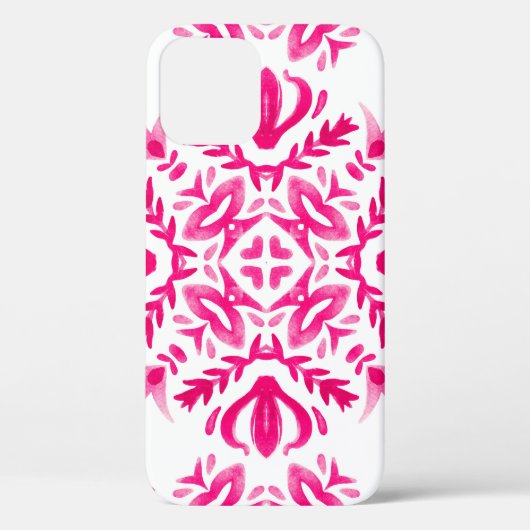 Roze waterverf: geometrisch tegel ontwerp. Case-Mate iPhone case (Achterkant)