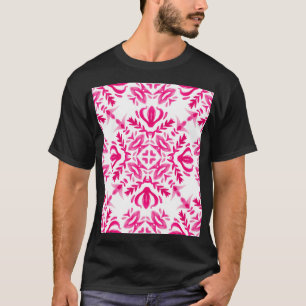 Roze waterverf: geometrisch tegel ontwerp. t-shirt