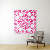 Roze waterverf: geometrisch tegel ontwerp. wandkleed (In Situ (horizontaal))