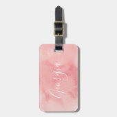 Roze waterverf gepersonaliseerd Bagagelabel (Voorkant verticaal)