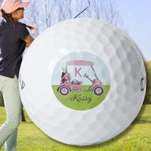 Roze Waterverf gepersonaliseerd Sassy Kassy Monogr Golfballen