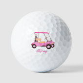 Roze Waterverf Gepersonaliseerde Golfkar Golfballe Golfballen (Voorkant)