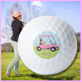 Roze Waterverf gepersonaliseerde golfkar Golfballen