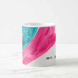 Roze waterverf gepersonaliseerde koffiemok