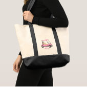 Roze Waterverf gepersonaliseerde naam golfkar Tote Bag
