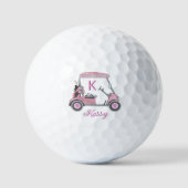 Roze Waterverf gepersonaliseerde Sassy Kassy winke Golfballen (Voorkant)