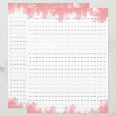 Roze Waterverf gestormd lijnpapier (Voorkant / Achterkant)