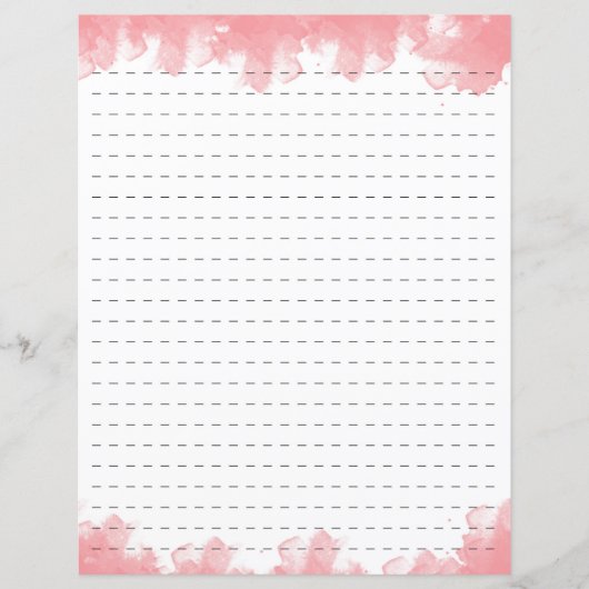 Roze Waterverf gestormd lijnpapier (Voorkant)