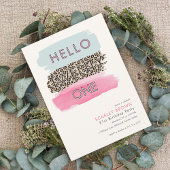 Roze Waterverf gestreept 21ste verjaardag Kaart