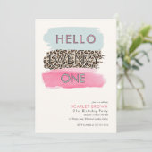 Roze Waterverf gestreept 21ste verjaardag Kaart (Staand voorkant)