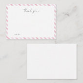 Roze Waterverf gestreept Dank u Notitiekaartje (Voorkant / Achterkant)