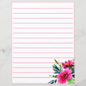 Roze waterverf gevoerde bloemen (Voorkant)