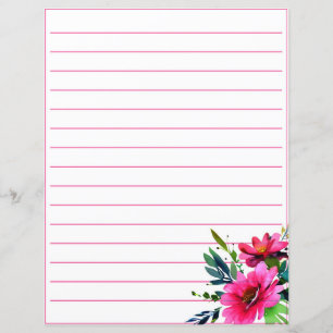 Roze waterverf gevoerde bloemen