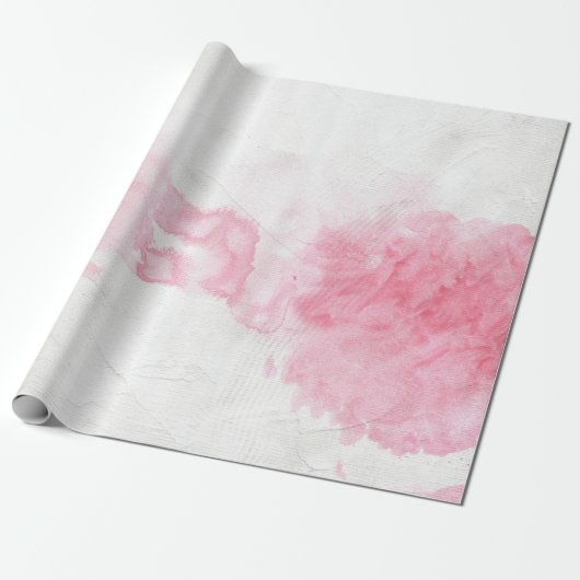 Roze Waterverf Gift Wrap Cadeaupapier (Uitgerold)
