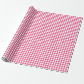 Roze Waterverf Gingham-pakpapier Cadeaupapier (Uitgerold)