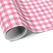 Roze Waterverf Gingham-pakpapier Cadeaupapier (Rol Hoek)
